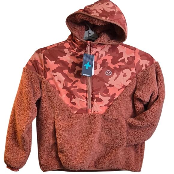 Outdoor Nation Women’s Small Sherpa Hoodie Pullover Pink Camo Fleece NWT - Picture 3 of 10